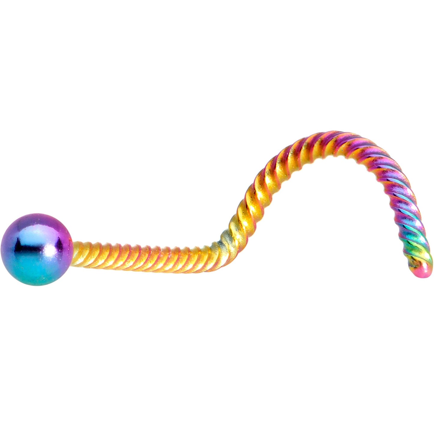 2mm Ball Rainbow IP Twisted Left Nose Screw