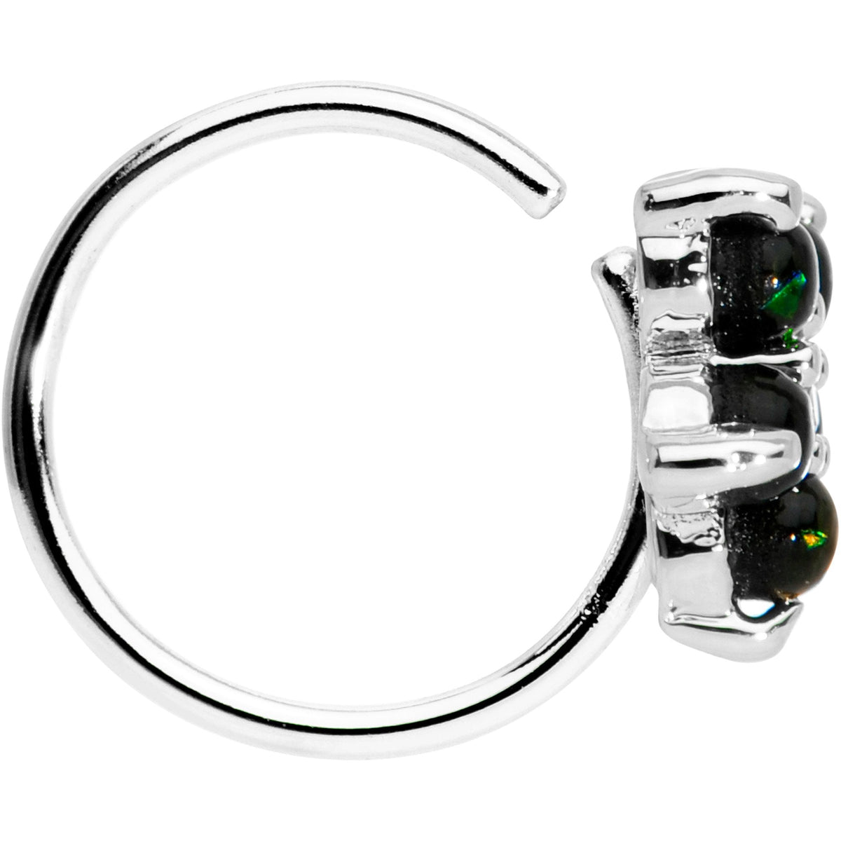 20G 5/16 Clear CZ Green Faux Opal Seamless Circular Ring