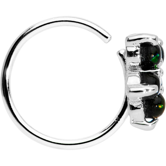 20G 5/16 Clear CZ Green Faux Opal Seamless Circular Ring