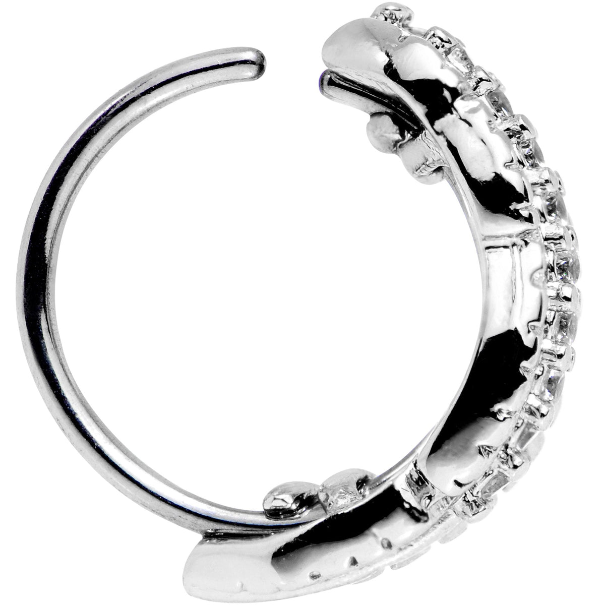 20G Clear CZ Gem Feather Seamless Circular Ring