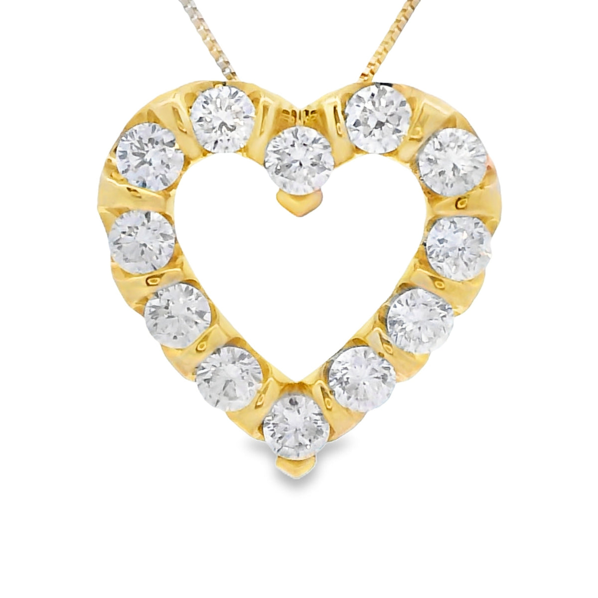 Lab Grown Diamond Heart Love Pendant 10KT Yellow Gold