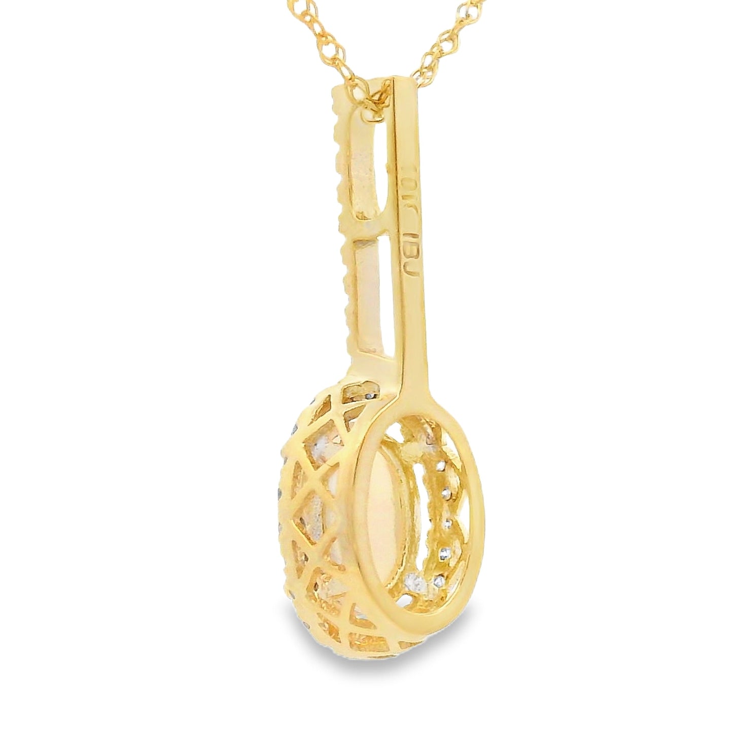 .10ct Opal Diamond Fashion Pendants 10KT Yellow Gold