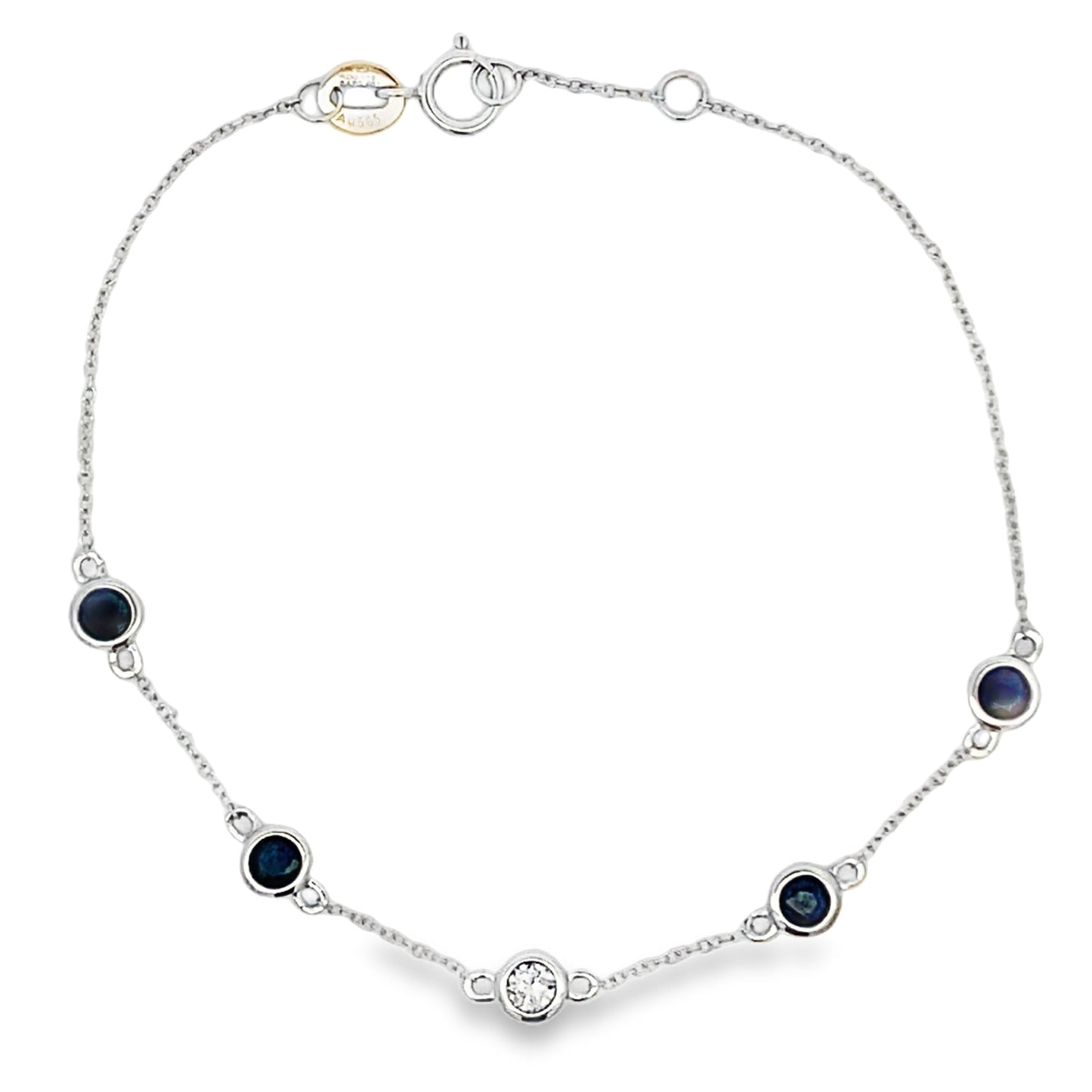 .67ct Sapphire Diamond Bracelet 14KT White Gold