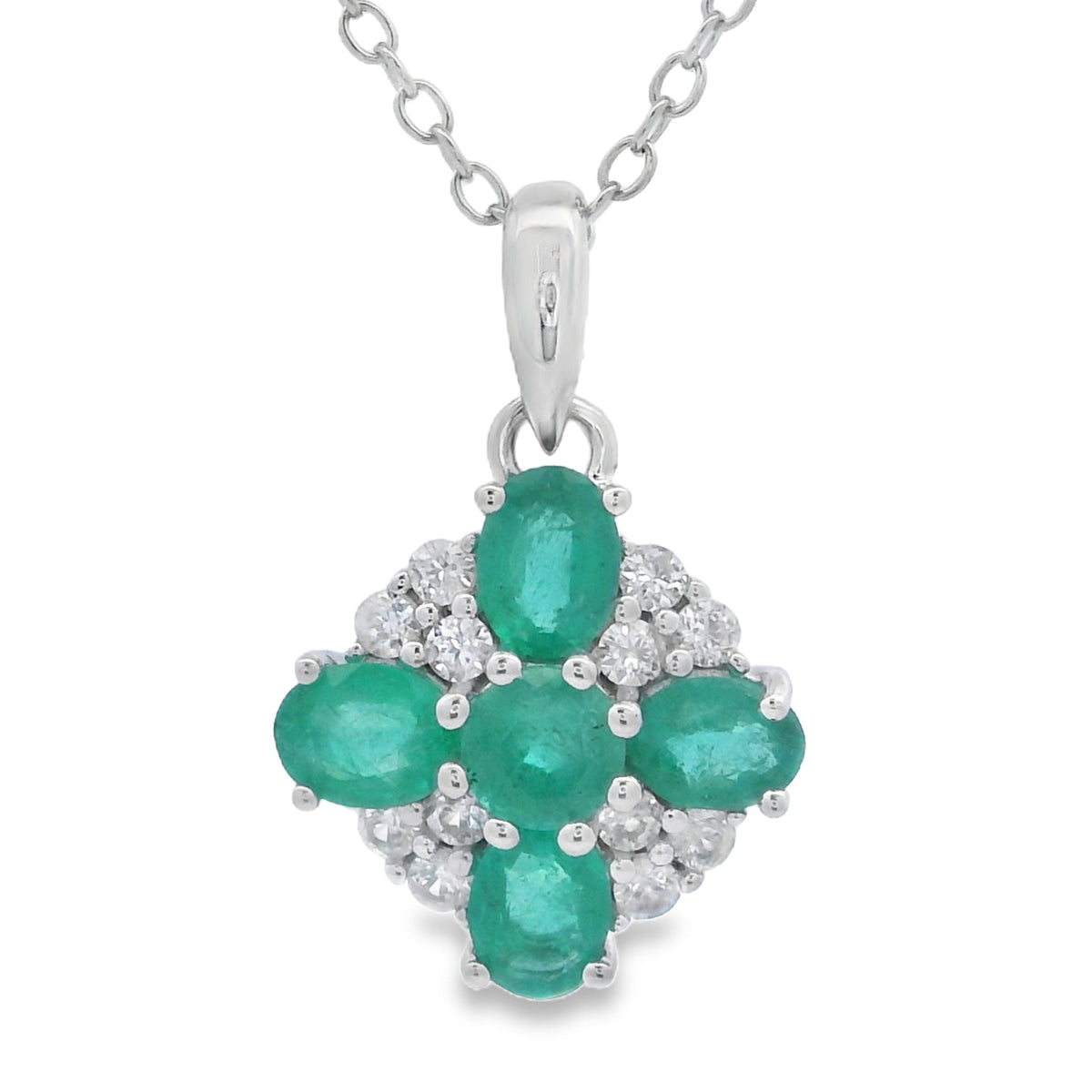 1.09ct Emerald Zircon Fashion Pendants Sterling Silver