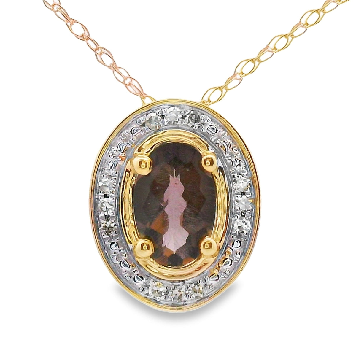 .39ct Quartz Diamond Fashion Pendants 10KT Yellow Gold