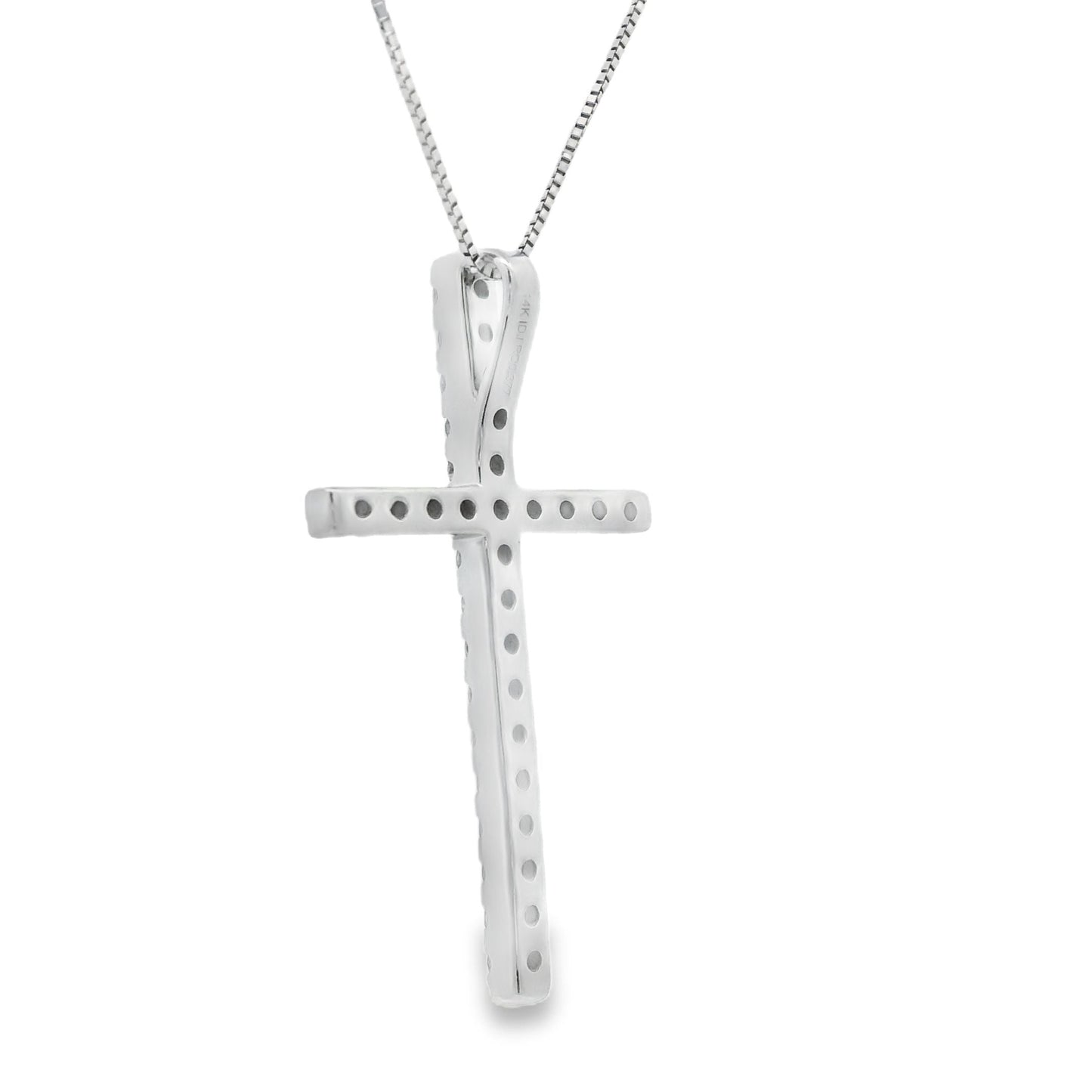 .38ct Diamond Cross Religious Pendant 14KT White Gold