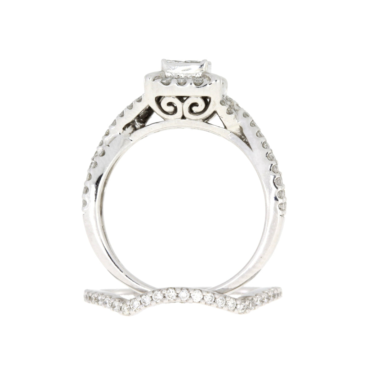 1.00ct Diamond Engagement Ring Set 10KT White Gold