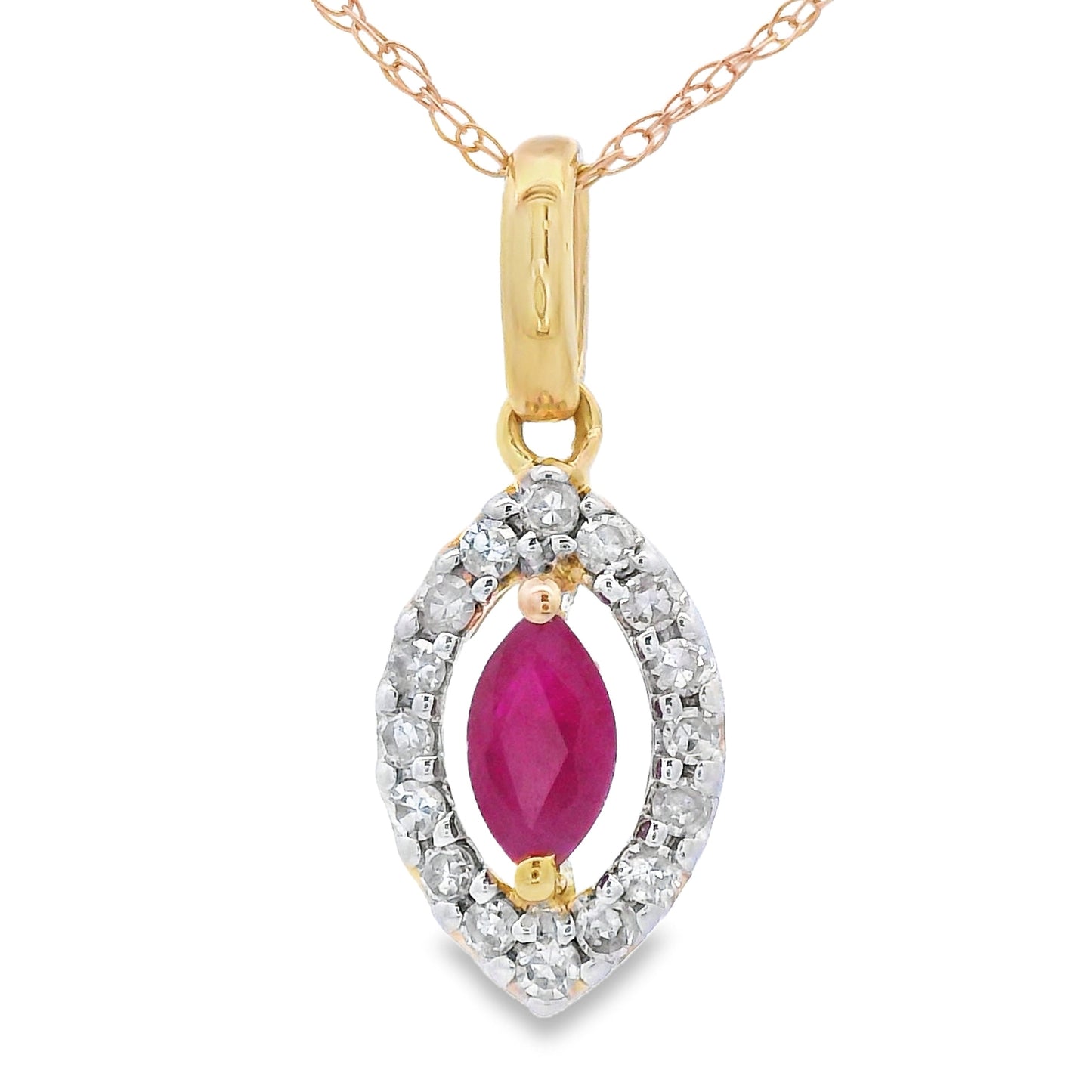 .26ct Ruby Diamond Fashion Pendants 10KT Yellow Gold