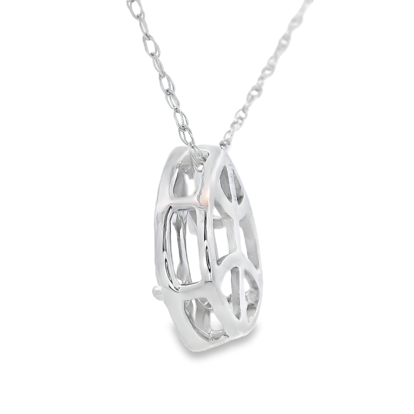 Rose Quartz Diamond Fashion Pendants 10KT White Gold