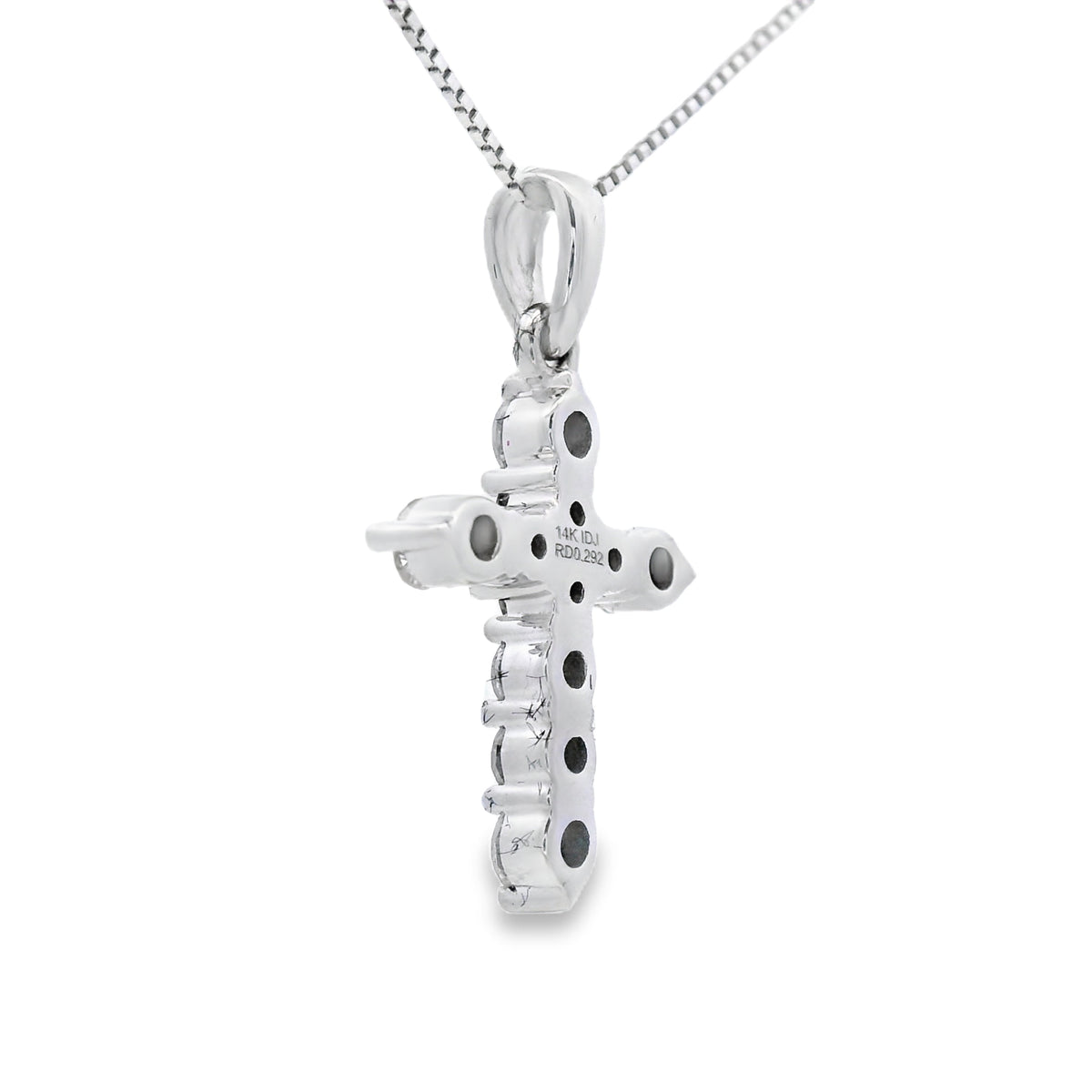 .30ct Diamond Cross Religious Pendant 14KT White Gold