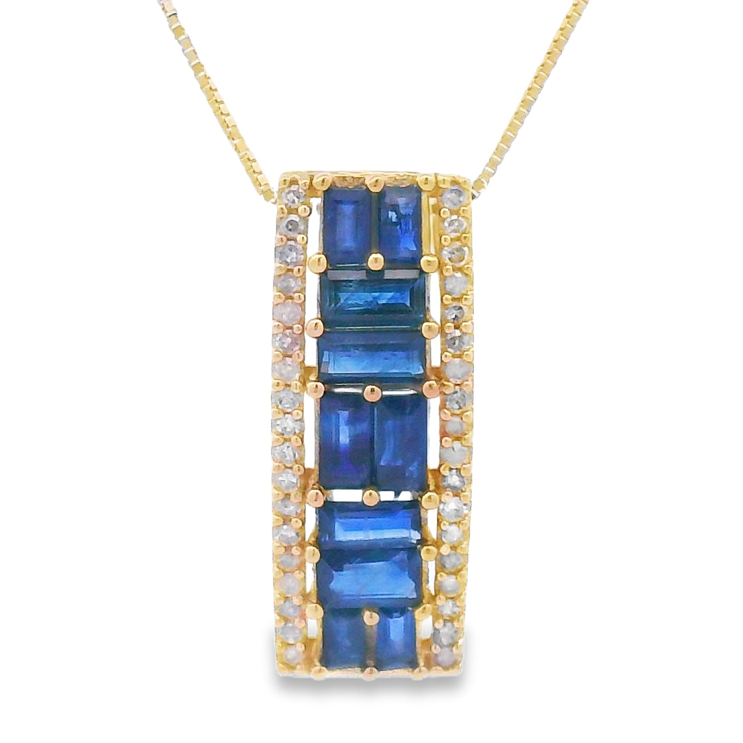 Sapphire Diamond Fashion Pendants 14KT Yellow Gold