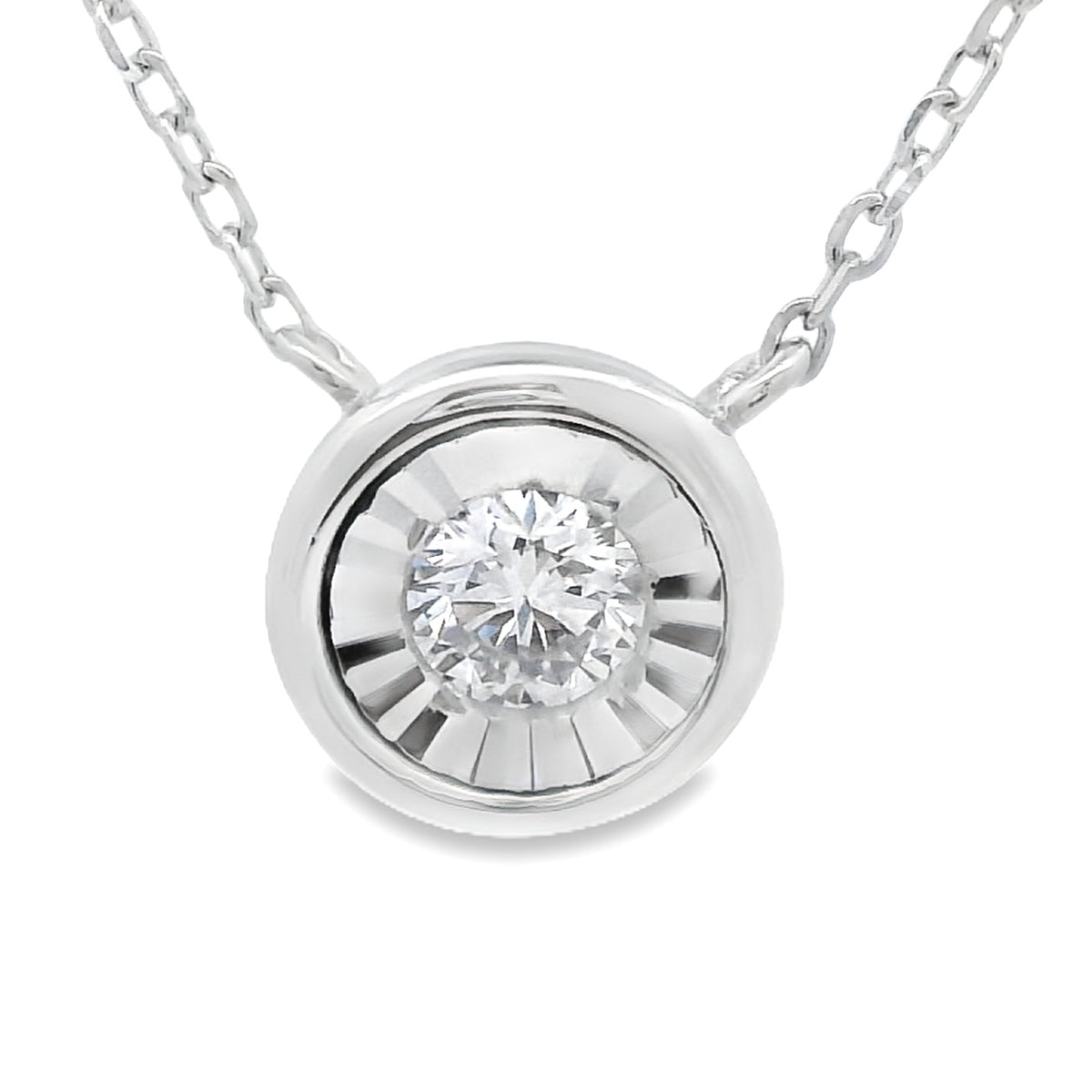 Natural .25ct Lab Grown Diamond Pendant Sterling Silver