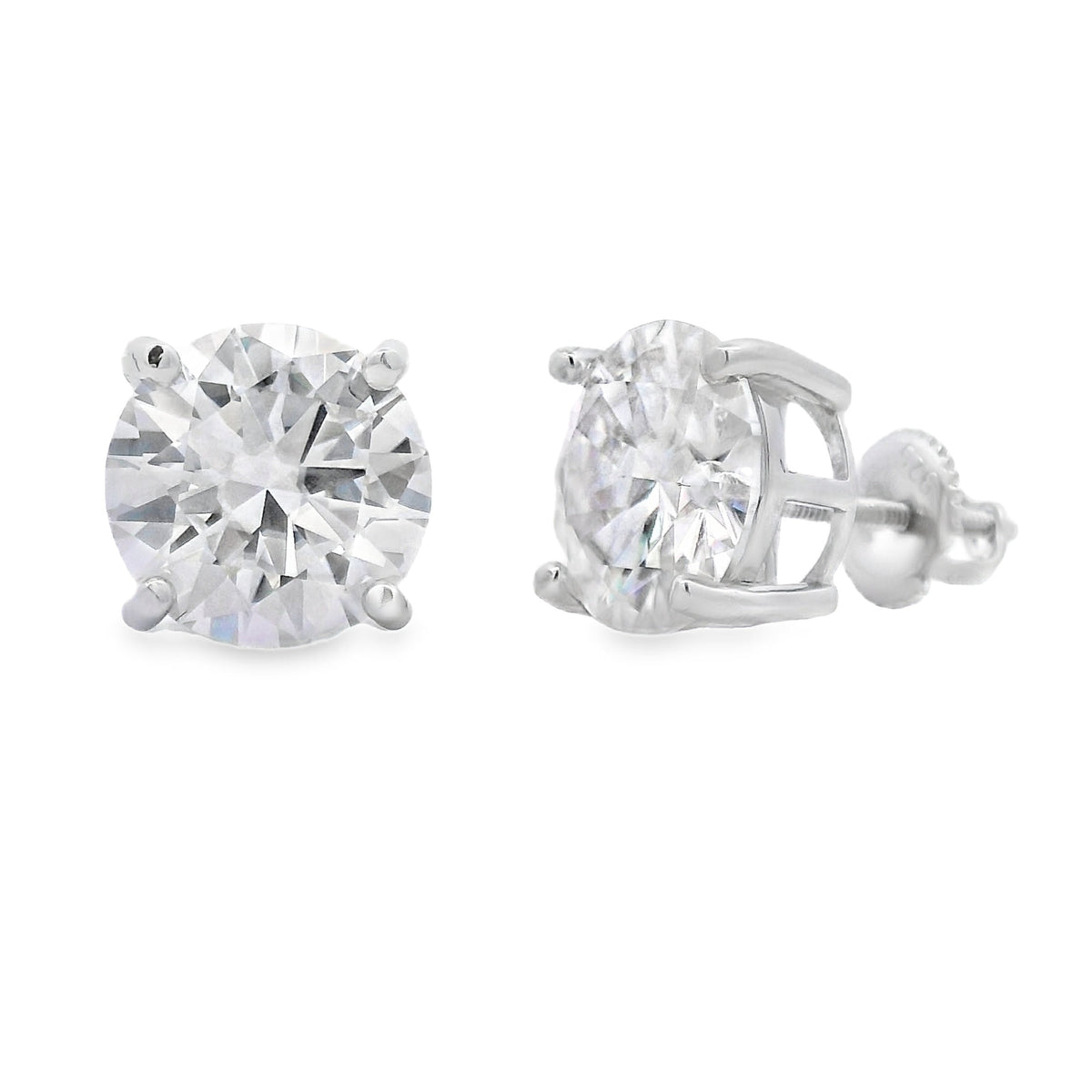 8.00ct Moissanite Stud Earrings Sterling Silver