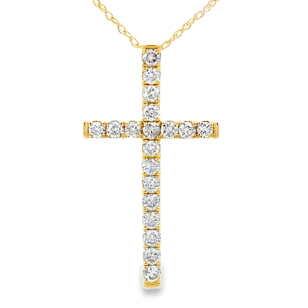 .50ct Diamond Cross Religious Pendant 14KT Yellow Gold