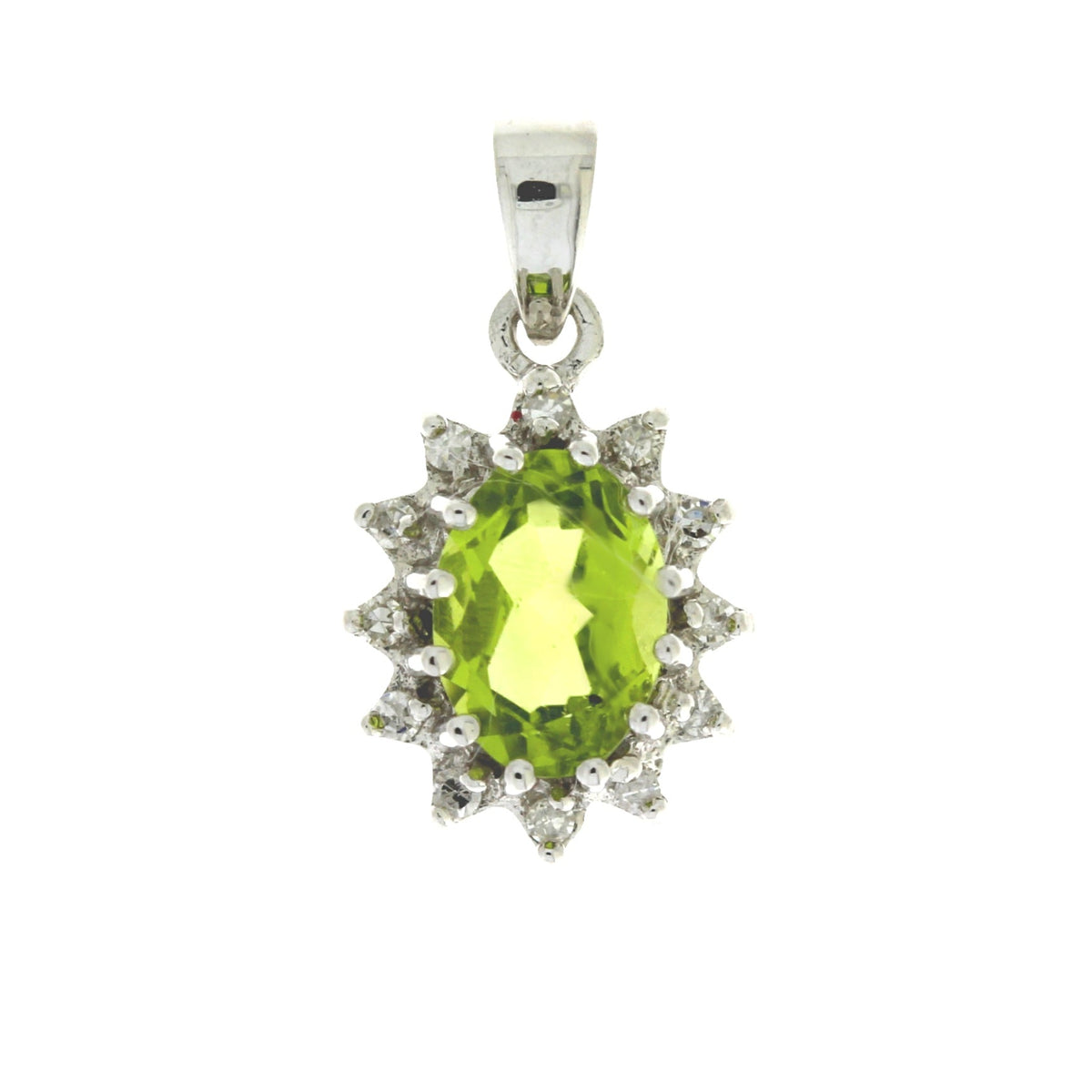 .96ct Peridot Diamond Fashion Pendants 10KT White Gold