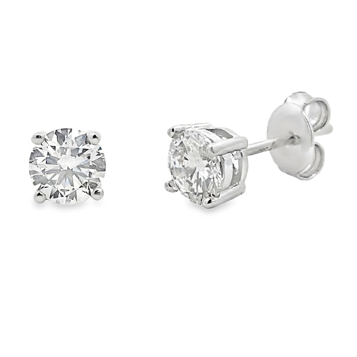 1.00ct Lab Grown Diamond Stud Earrings Sterling Silver