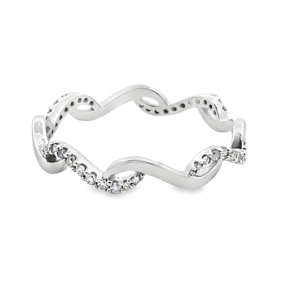 .17ct Diamond Wedding Band Ring 14KT White Gold
