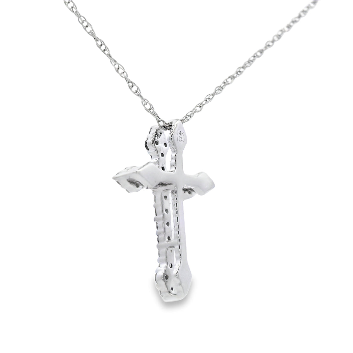 .16ct Diamond Cross Religious Pendant 14KT White Gold