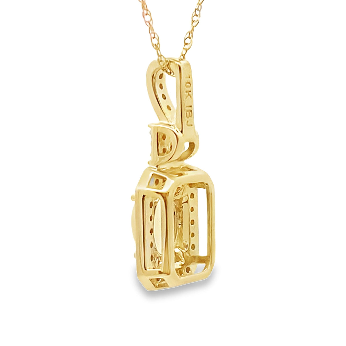 .06ct Opal Diamond Fashion Pendants 10KT Yellow Gold