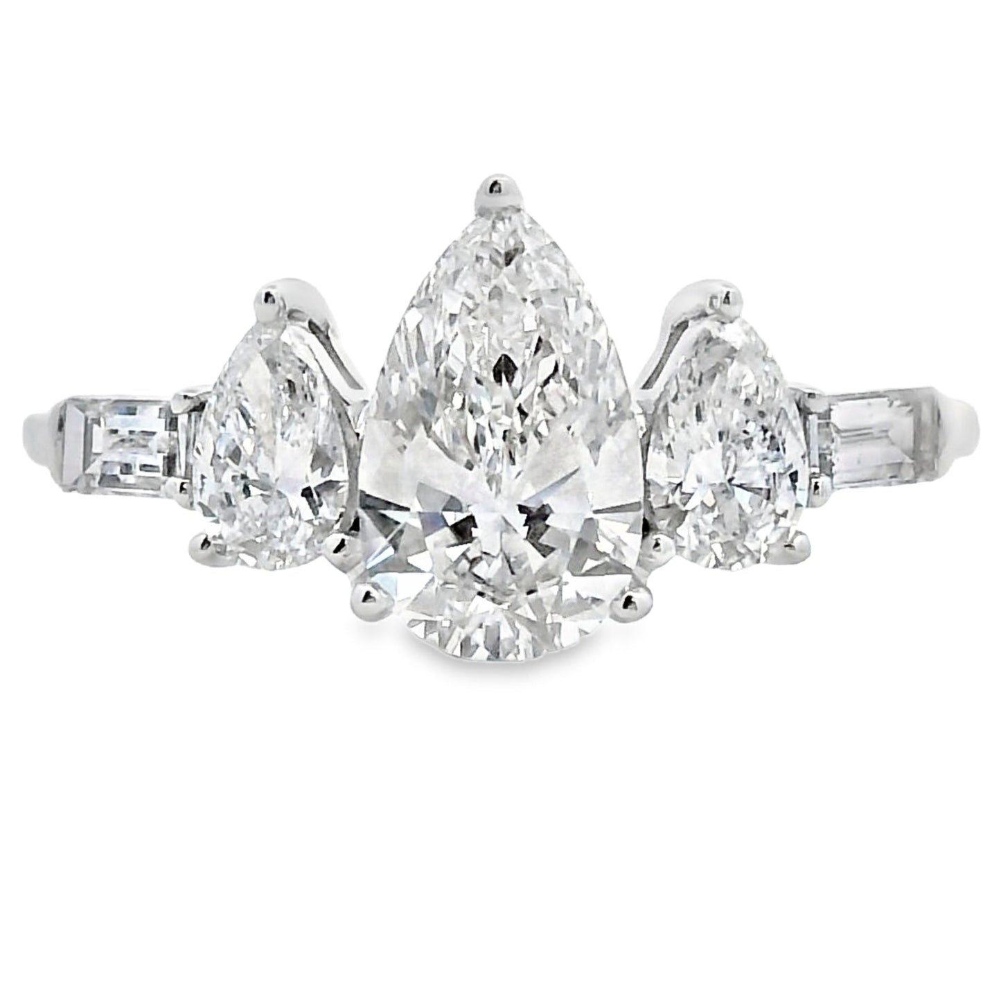 1.50ct Lab Grown Diamond 3 Stone Ring 14KT White Gold