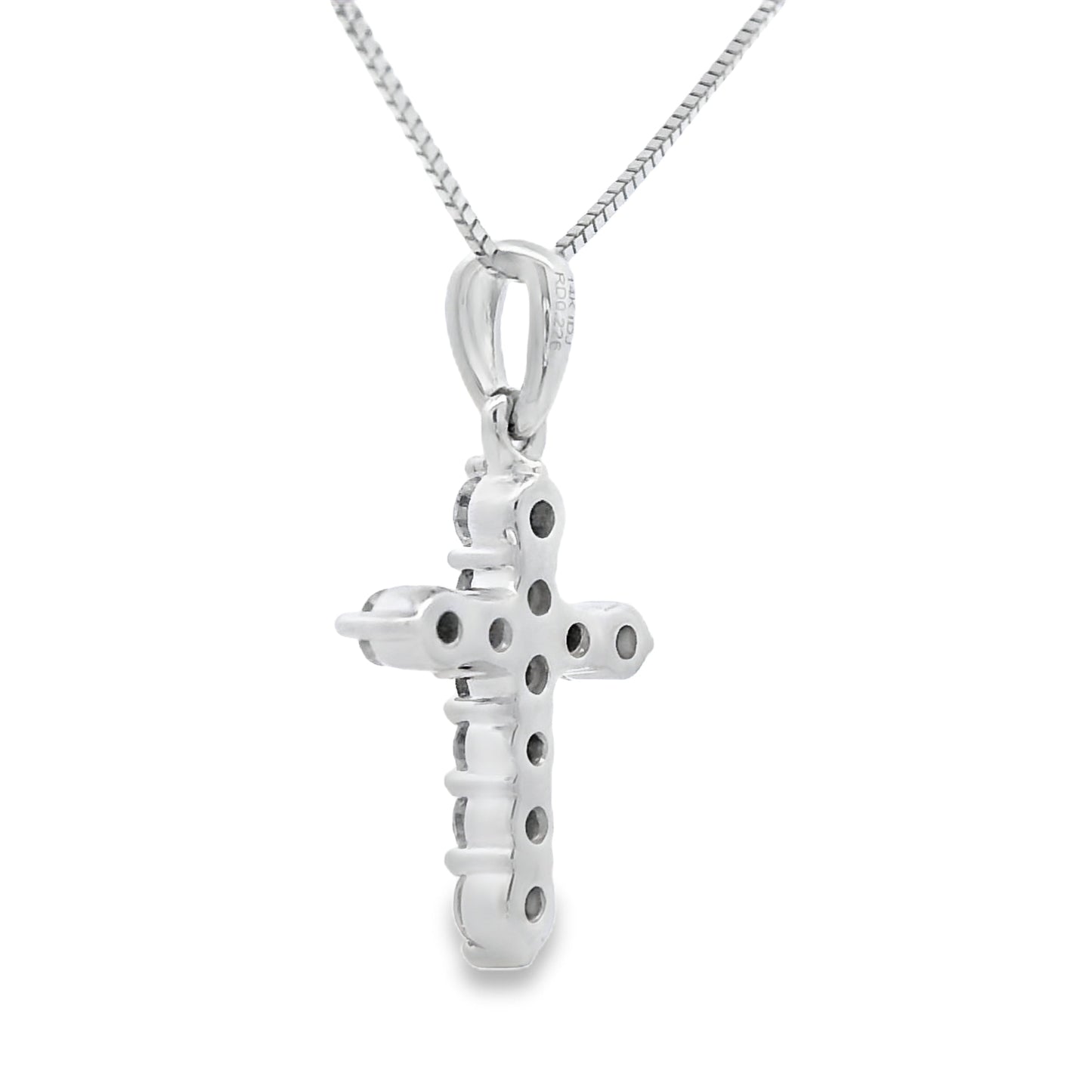 .23ct Diamond Cross Religious Pendant 14KT White Gold