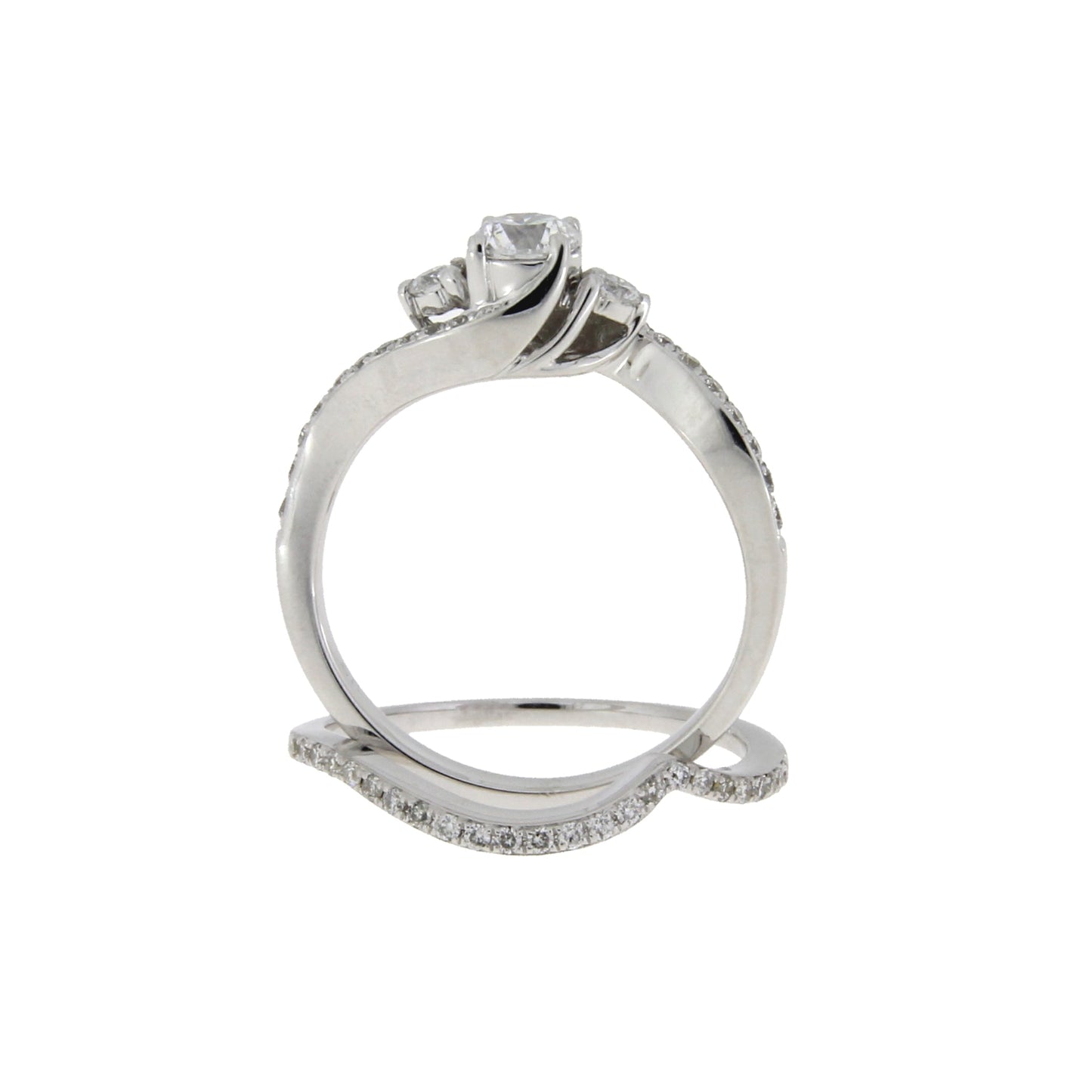 .70ct Diamond Engagement Ring Set 14KT White Gold