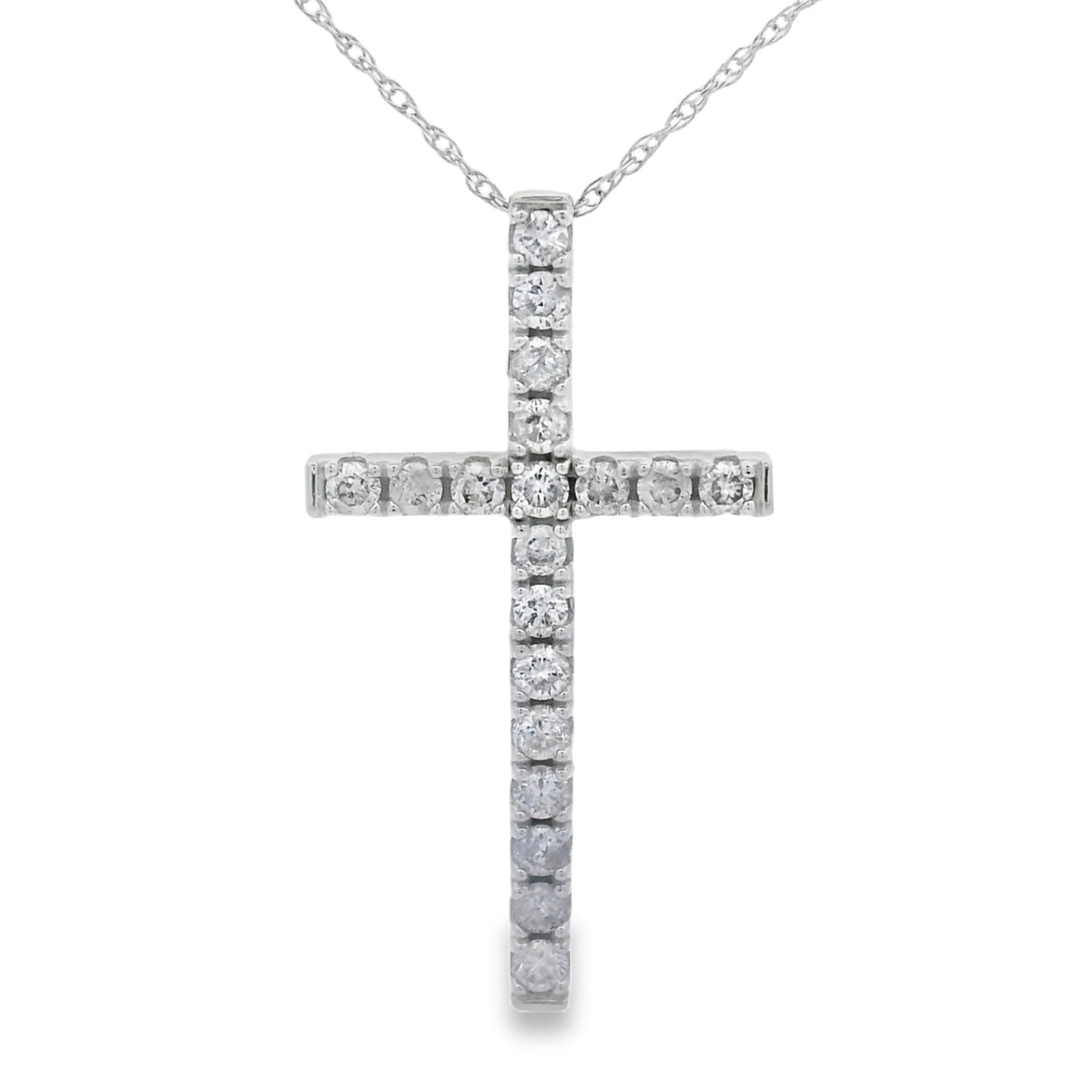 .50ct Diamond Cross Religious Pendant 14KT White Gold