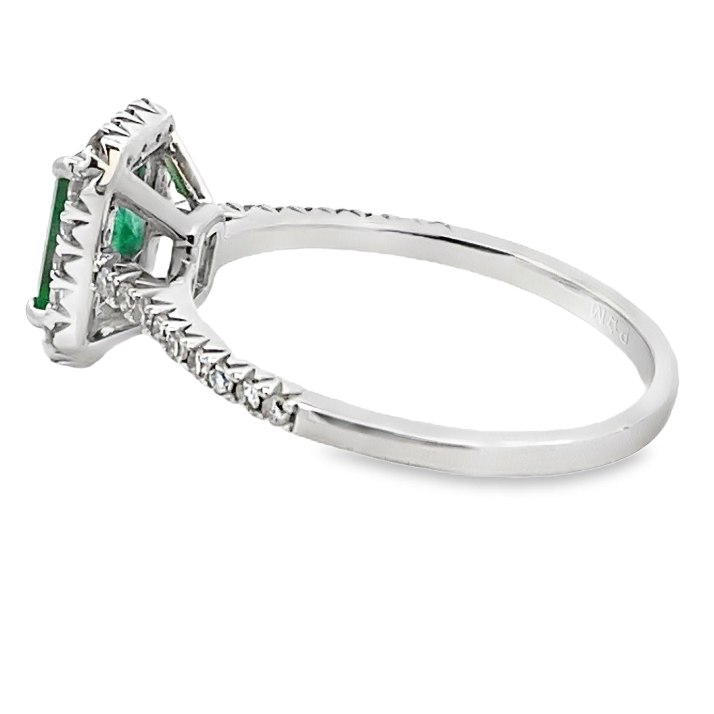 Genuine 1.26ct Emerald Diamond Ring 10KT White Gold