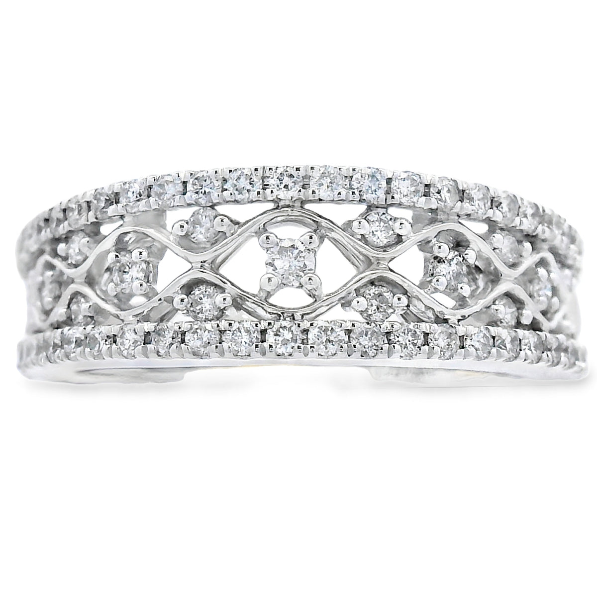 .50ct Diamond Fashion band rings 10KT White Gold
