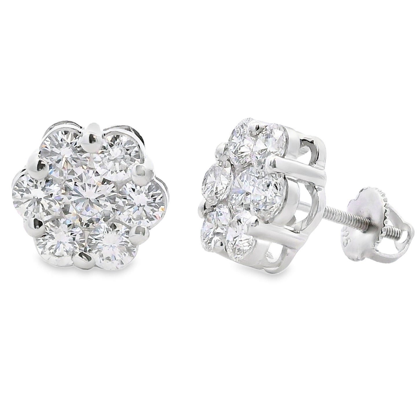 3.09ct Lab Grown Diamond Earrings Sterling Silver
