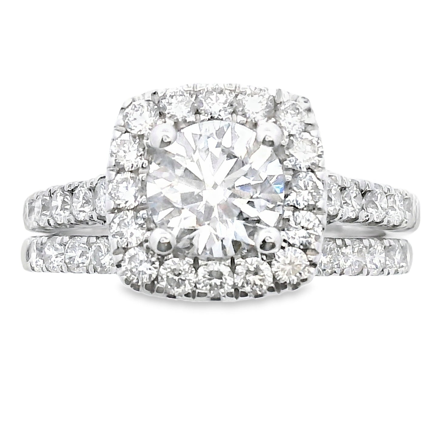 Lab Grown Diamond Engagement Ring Set 10KT White Gold
