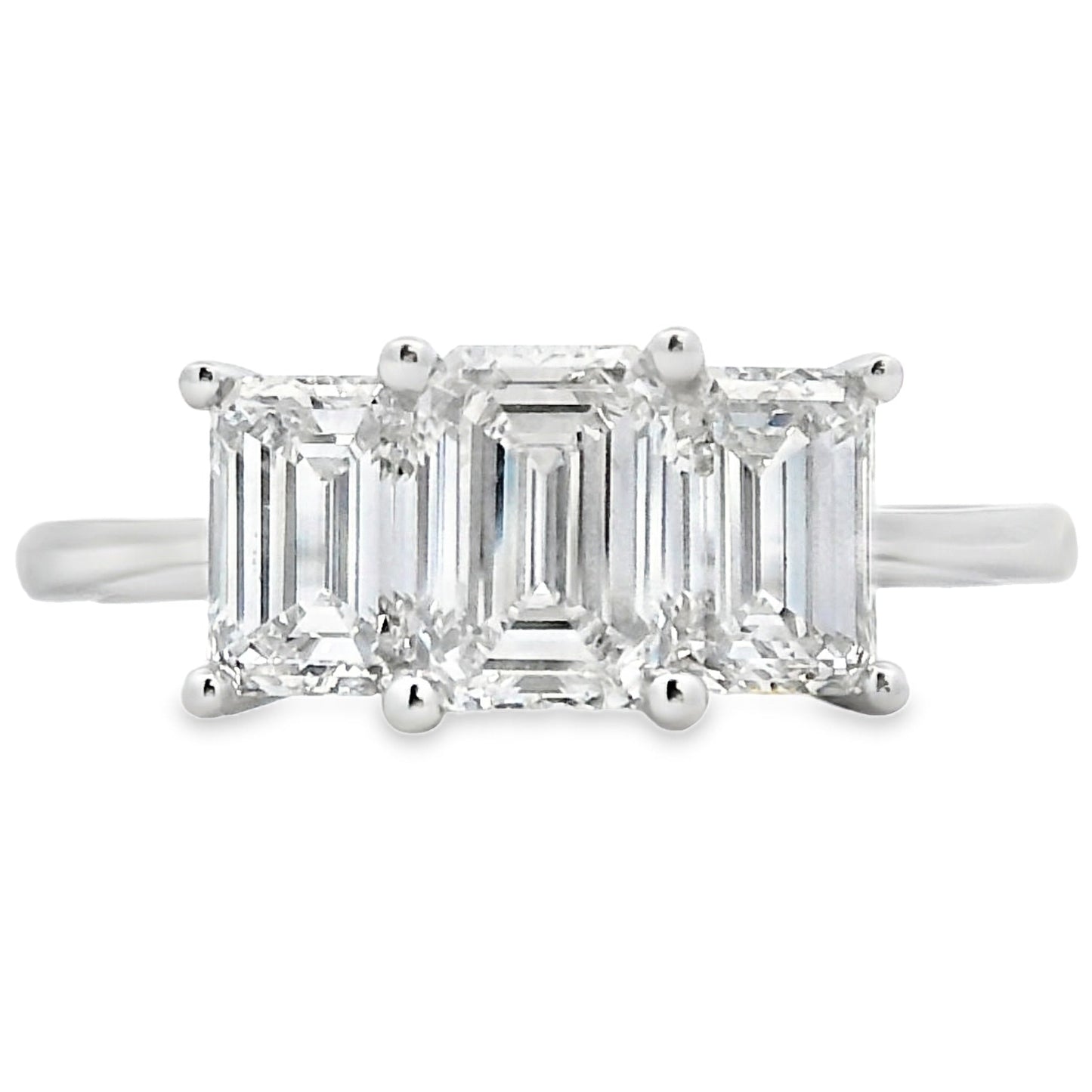 2.00ct Lab Grown Diamond 3 Stone Ring 14KT White Gold