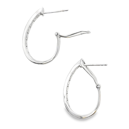 1.00ct Lab Grown Diamond Hoop Earrings 14KT White Gold