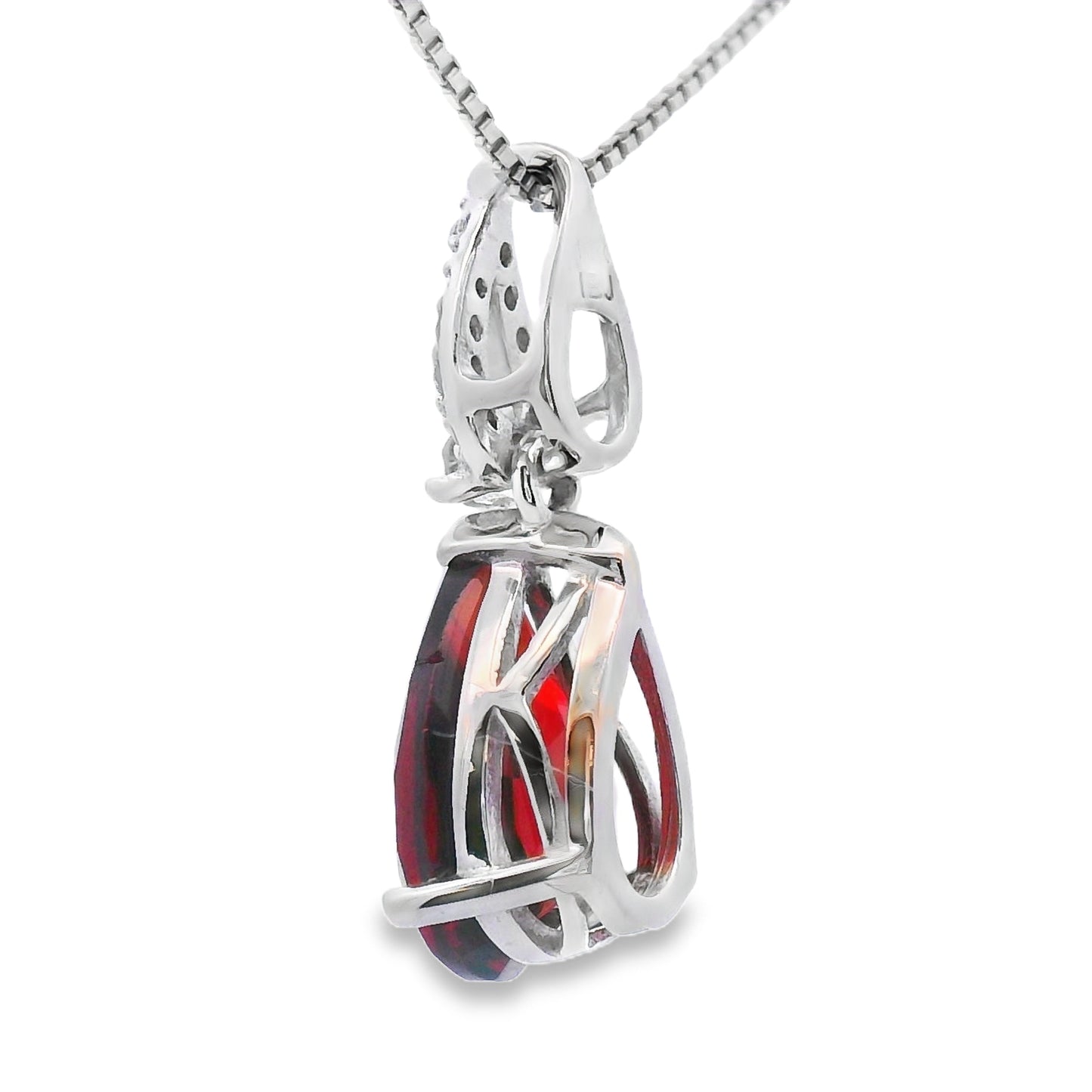 1.38ct Garnet Diamond Fashion Pendants 10KT White Gold