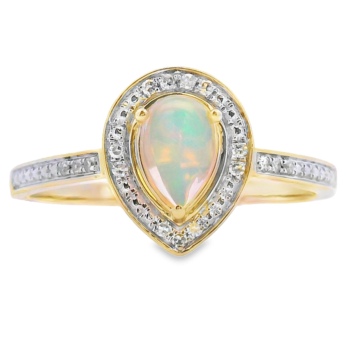 .30ct Opal Diamond Ring 10KT Yellow Gold