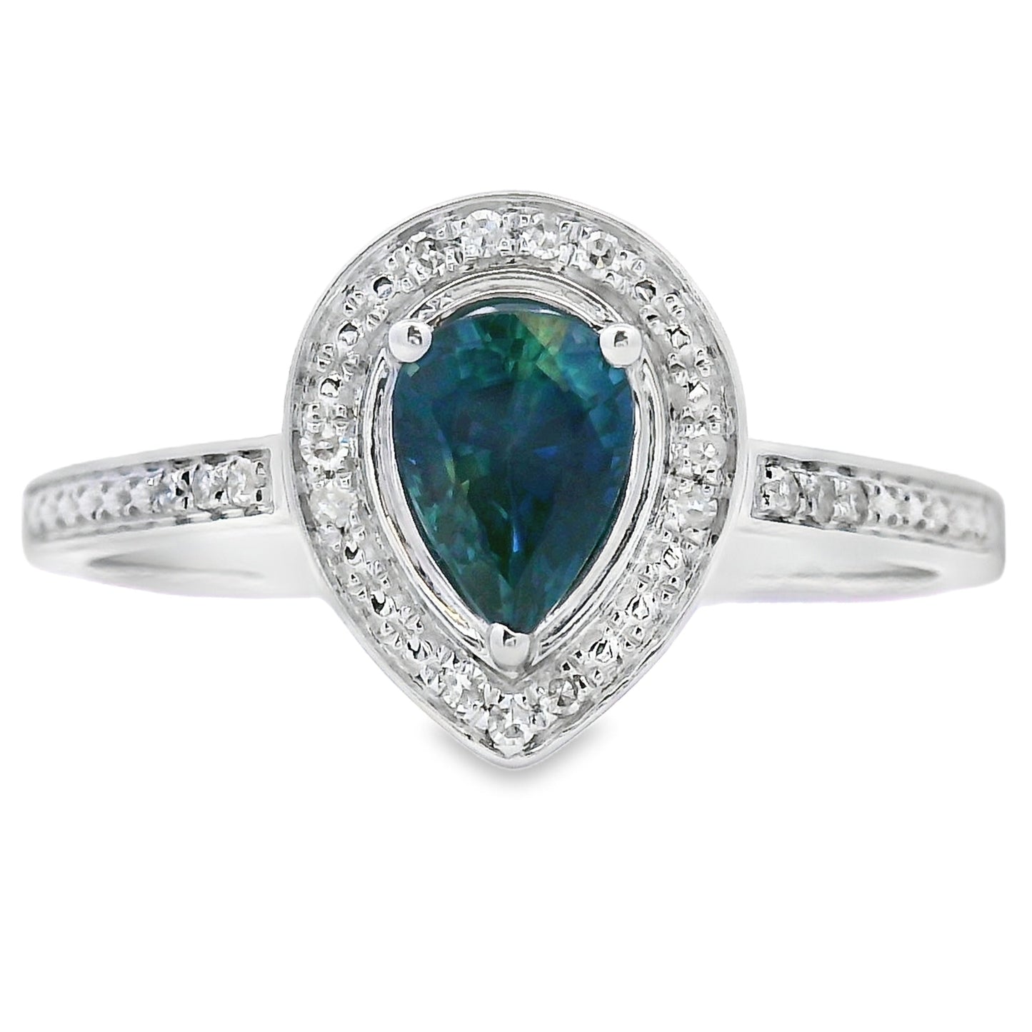 .54ct Sapphire Diamond Ring 10KT White Gold