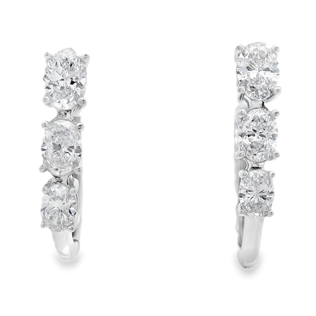 1.50ct Lab Grown Diamond Hoop Earrings 14KT White Gold