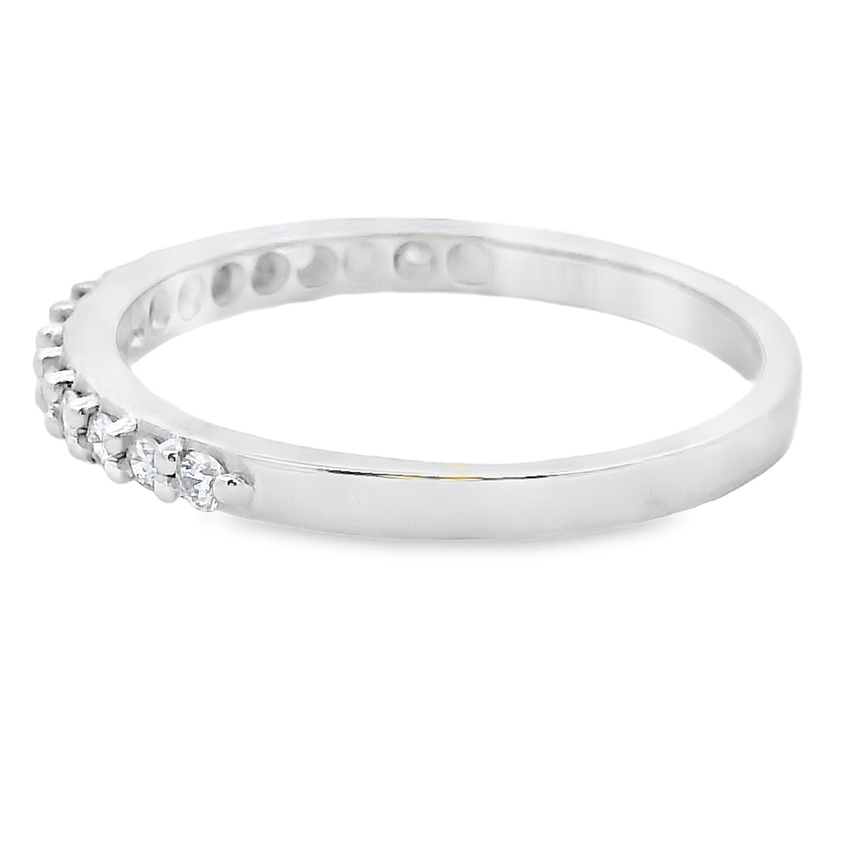 Genuine .25ct Diamond Wedding Band Ring 14KT White Gold