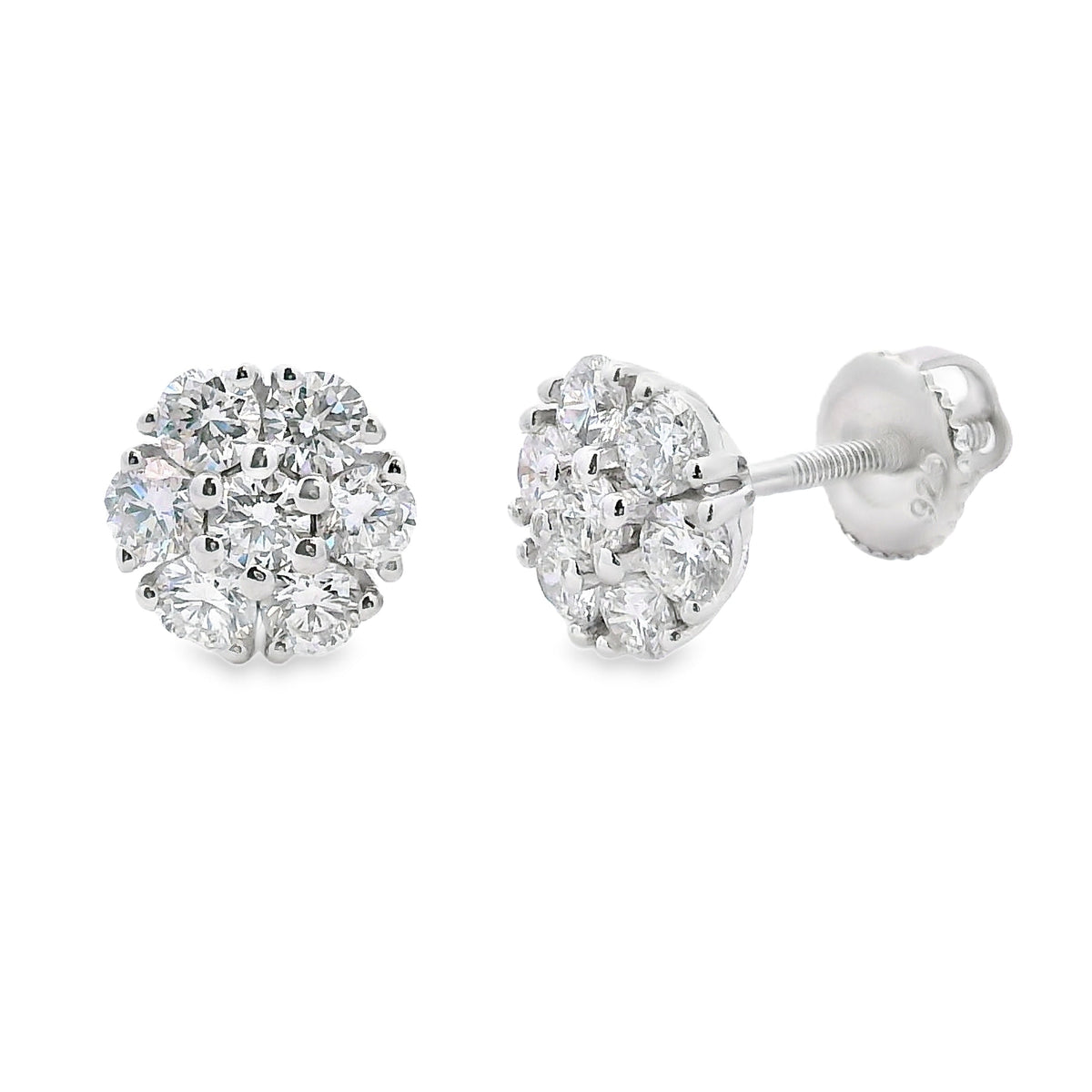 1.32ct Lab Grown Diamond Earrings Sterling Silver