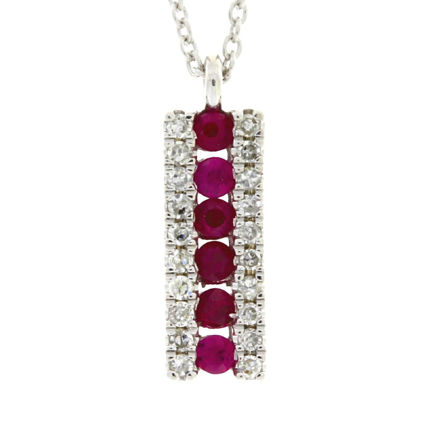 .30ct Ruby Diamond Fashion Pendants 14KT White Gold