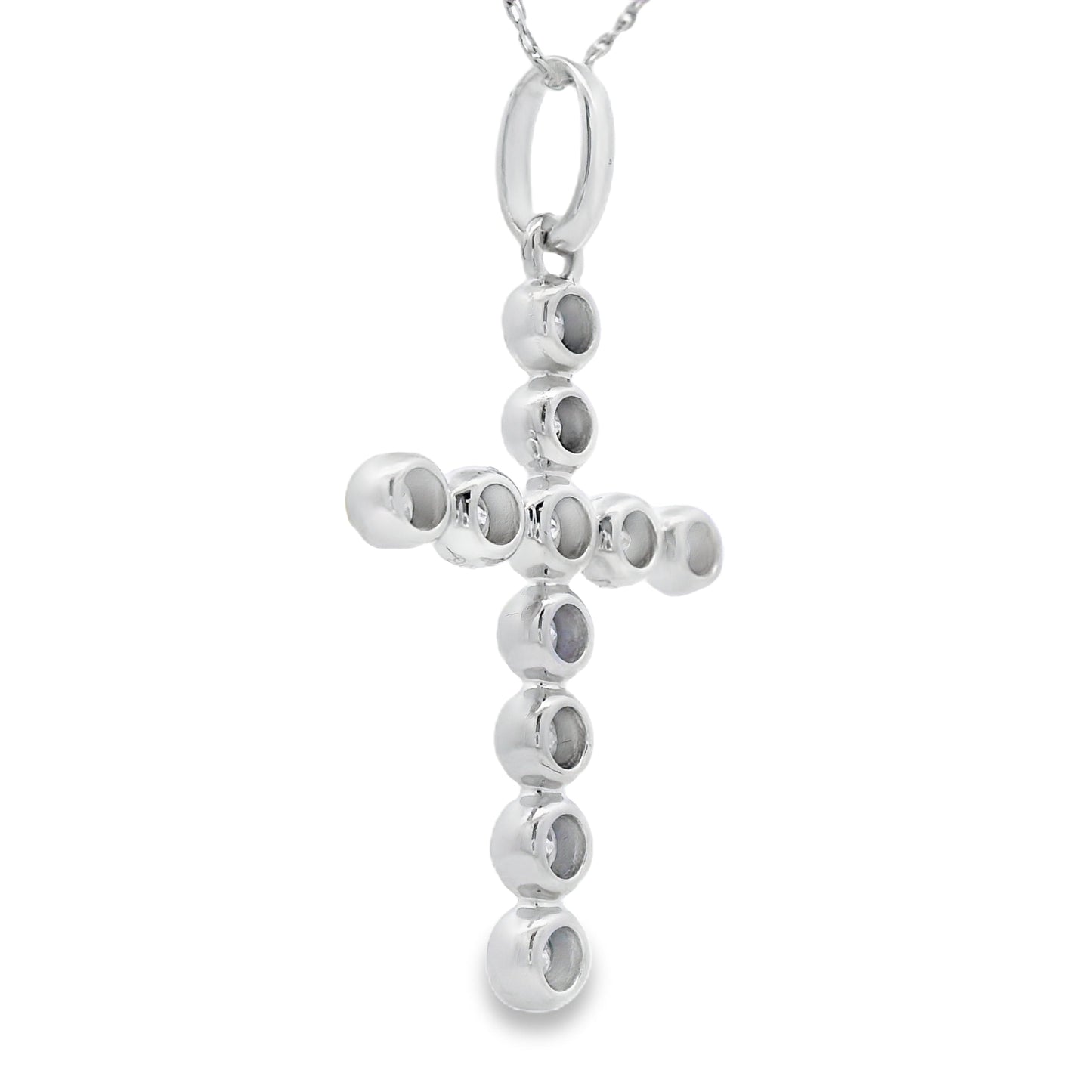 .50ct Diamond Cross Religious Pendant 14KT White Gold