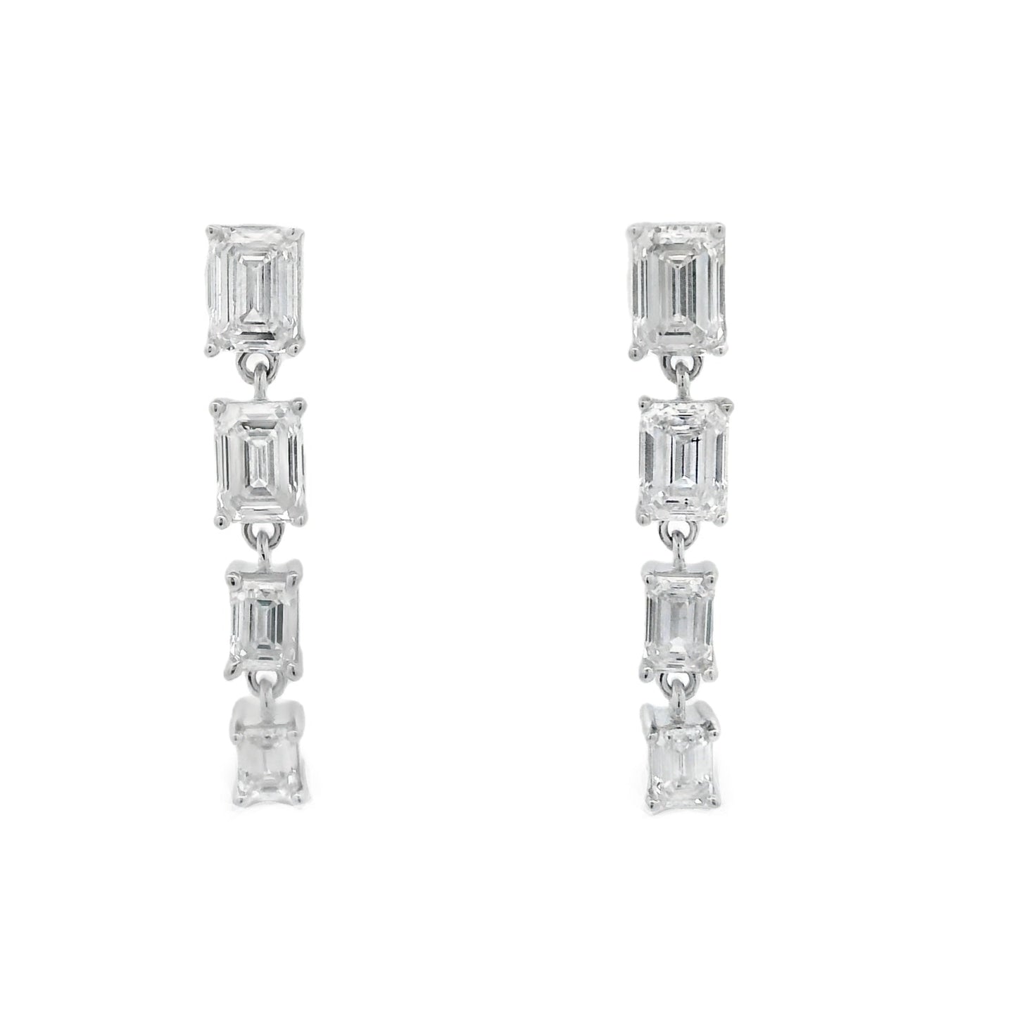 Lab Grown Diamond Dangle Earrings 14KT White Gold