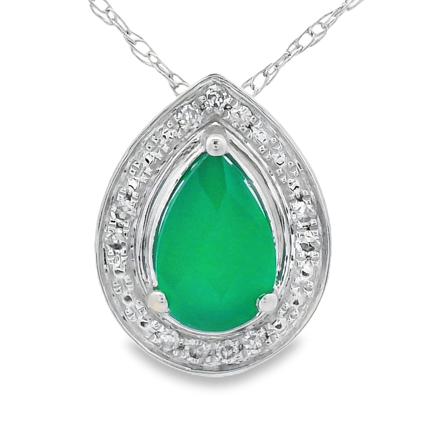 Chalcedony Diamond Fashion Pendants 10KT White Gold