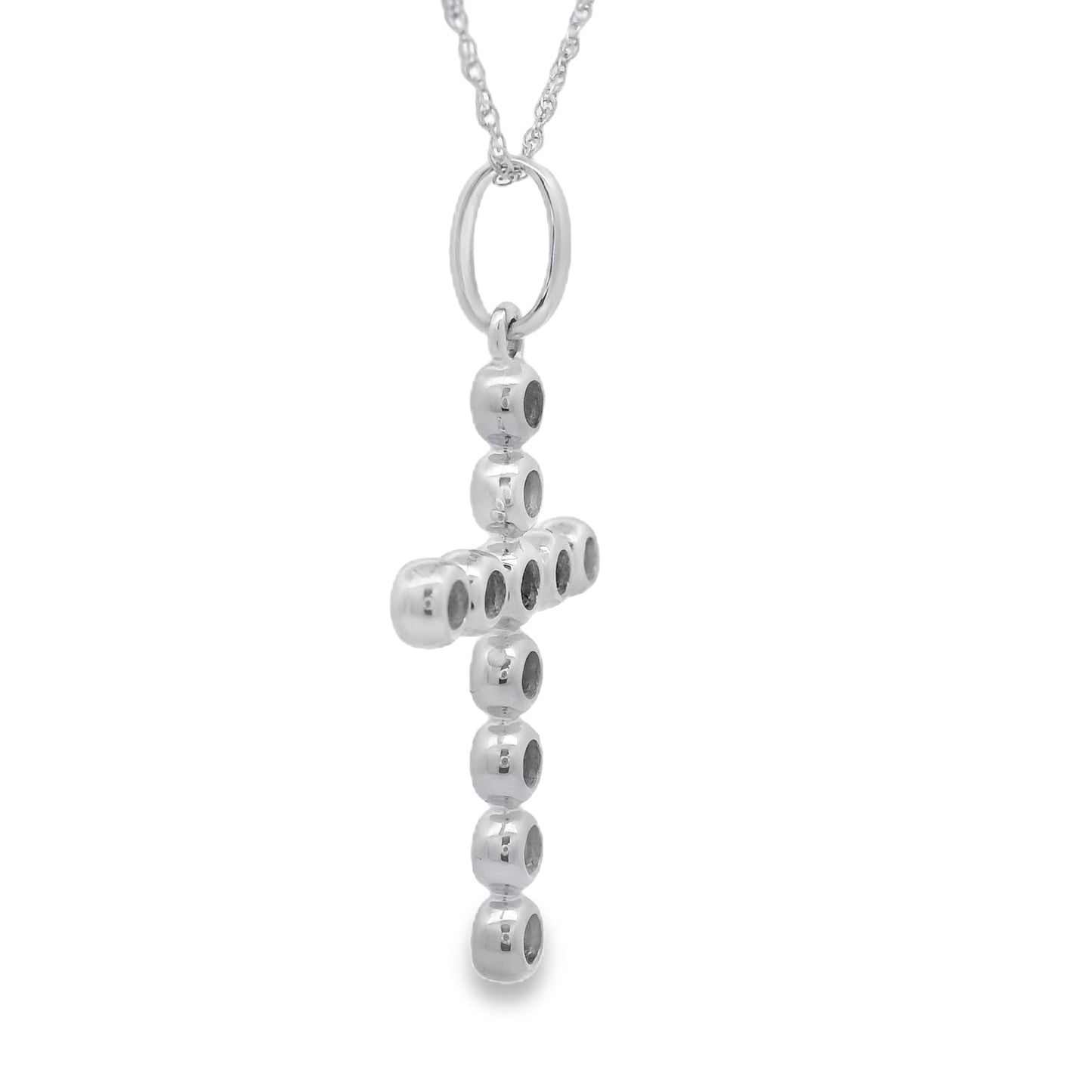 .31ct Diamond Cross Religious Pendant 14KT White Gold