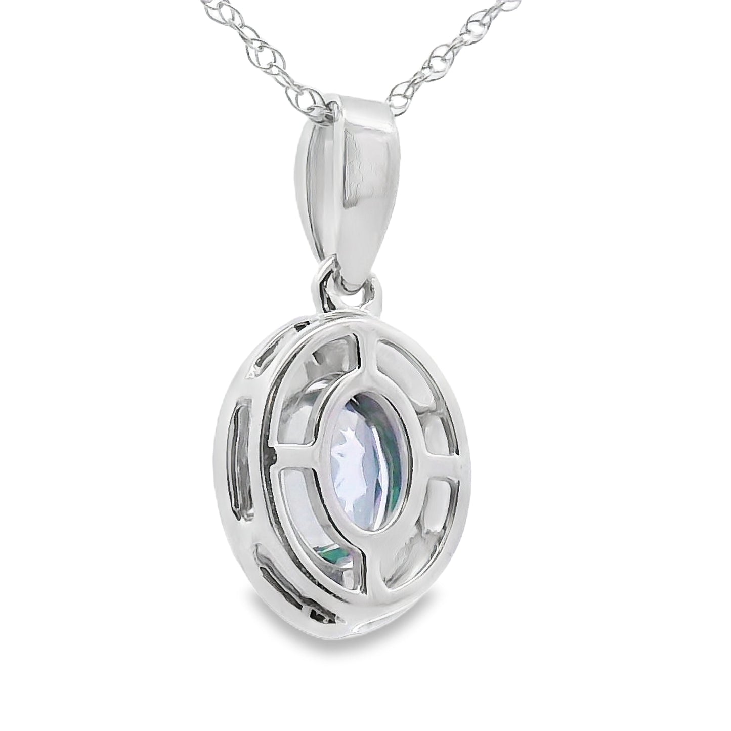 Mystic Fire Topaz Fashion Pendants 10KT White Gold