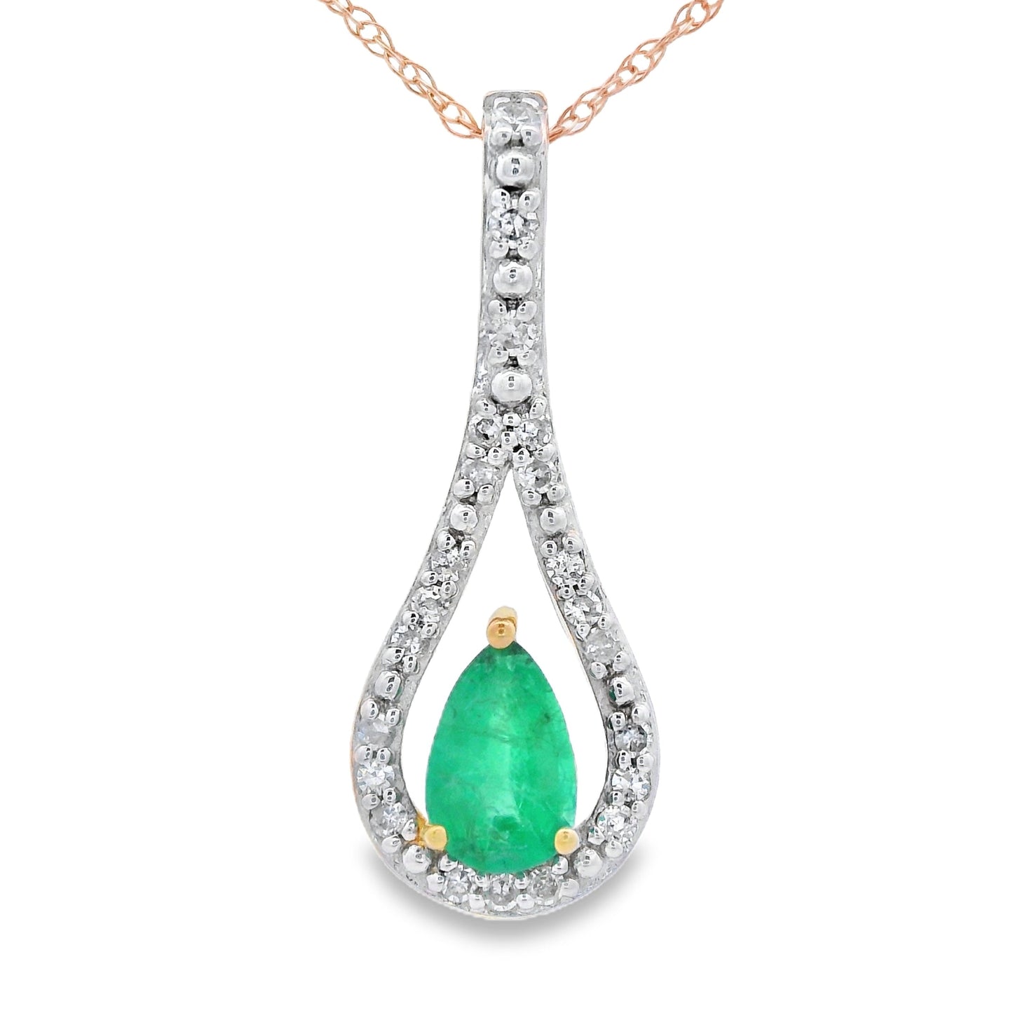 .37ct Emerald Diamond Fashion Pendants 10KT Yellow Gold