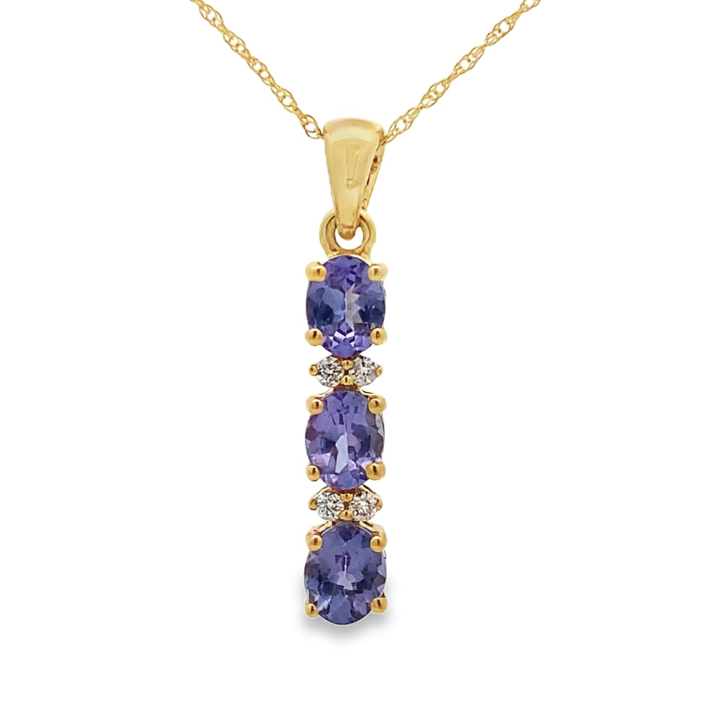 Tanzanite Diamond Fashion Pendants 10KT Yellow Gold