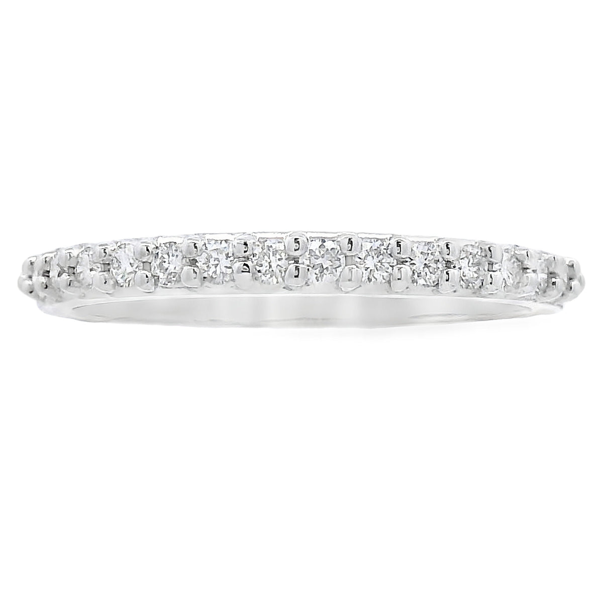 Genuine .25ct Diamond Wedding Band Ring 14KT White Gold
