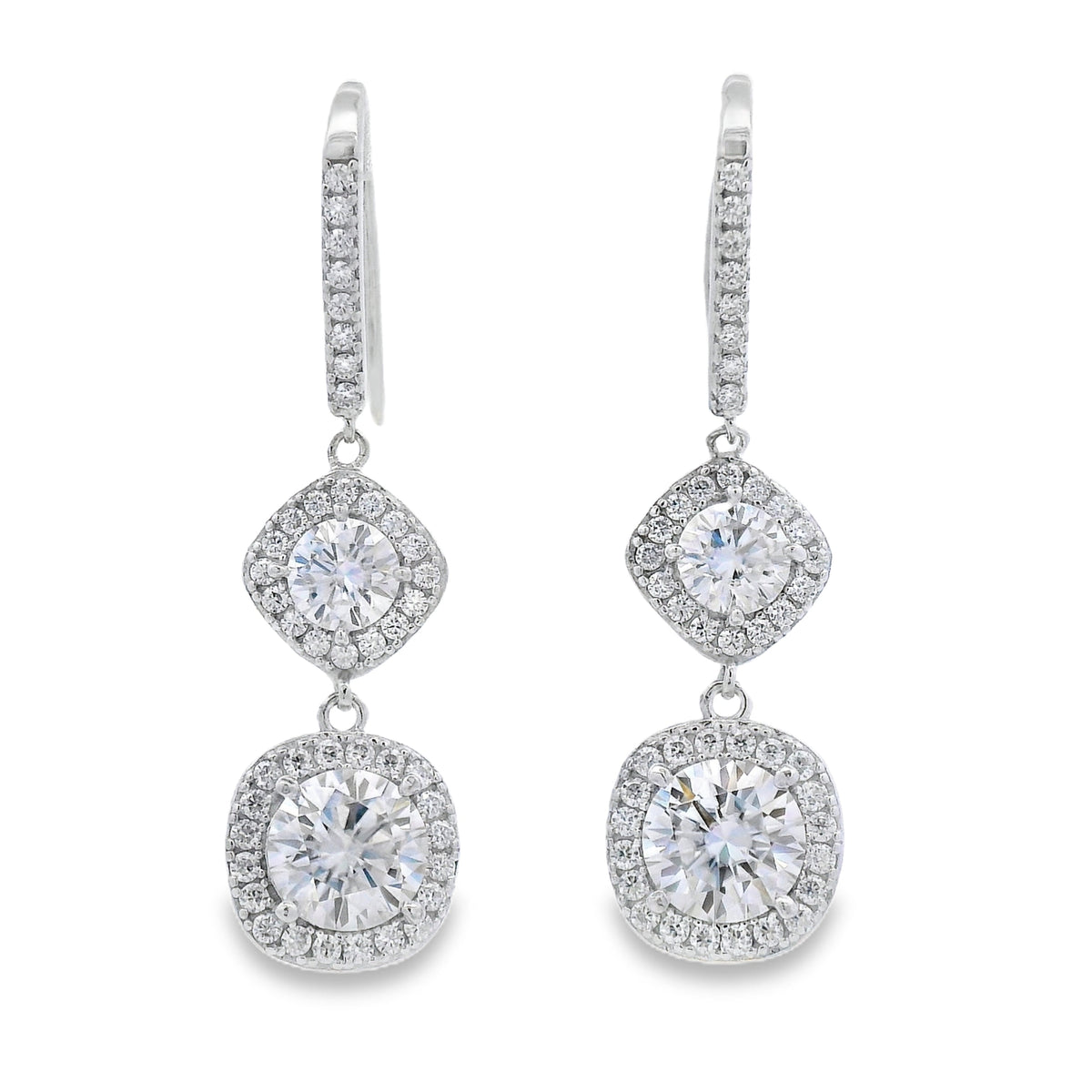 8.51ct Moissanite Dangle Earrings Sterling Silver