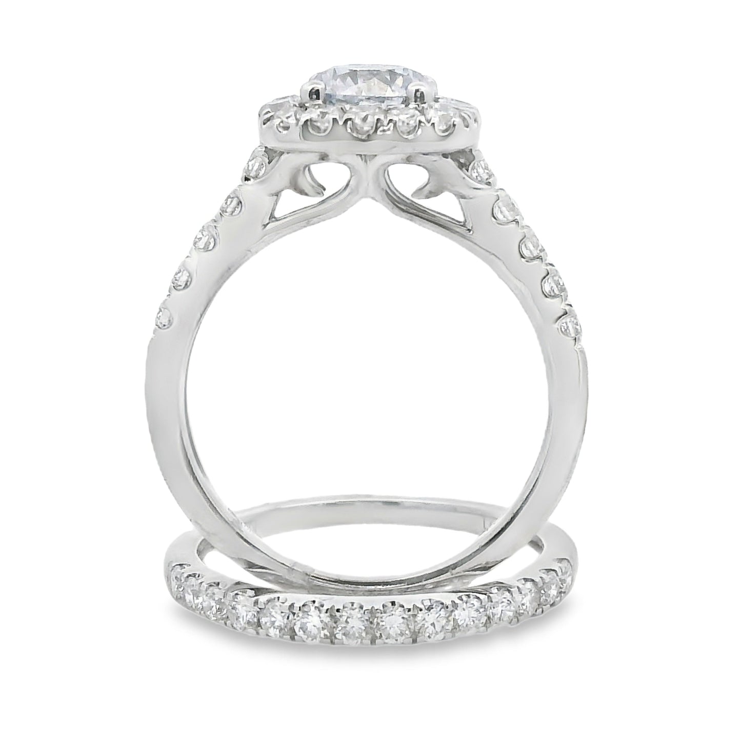 Lab Grown Diamond Engagement Ring Set 10KT White Gold